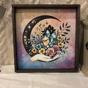 Framed Moon and Crystal Art